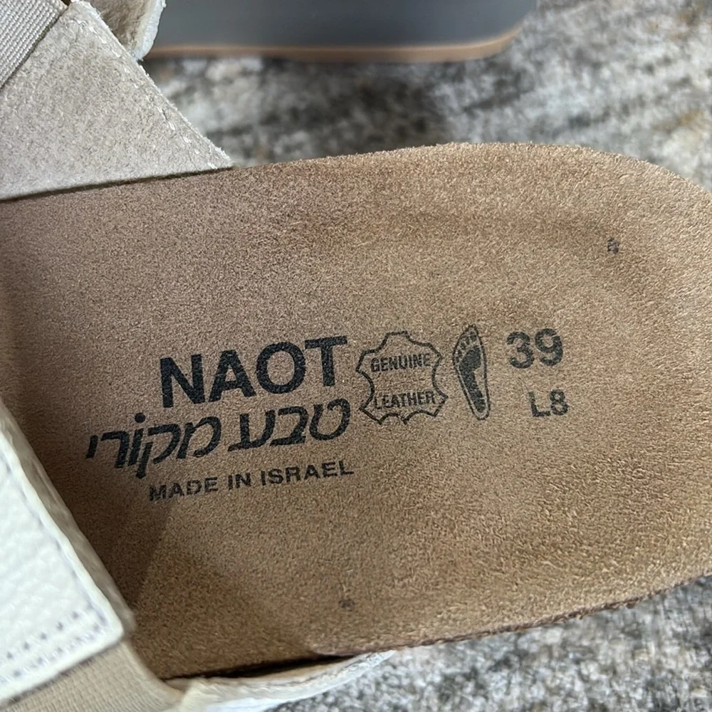 NAOT Silver White low Wedge Shoes with Comfort Design - slide on - 39 (US8) - Picture 5 of 7